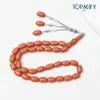 Pulsera Saudí Zanzhu de 10*15 mm, Cuentas de Oración Estilo de Oriente Medio, Color Mixto, Cuentas de Oración Metálicas de Cola Triple