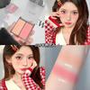 Blush Duas Cores Kekemood para um Look Natural e Sem Maquiagem, Iluminador e Contorno para uma Pele Jovem, Cor de Pêssego e Rosa