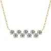 Collar Colgante de Moissanita con Diseño Escalonado de 9 Piedras Plata de Ley S925 Cadena para Clavícula de Alta Gama Moderna Popular
