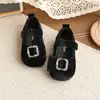 Zapatos de Cuero Suave Estilo Retro Francés 2026 Primavera y Otoño Nuevos Zapatos de Princesa de Terciopelo con Lazo Estilo Coreano para Niñas