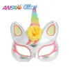 Accesorios de Disfraces de Halloween Transfronterizos Máscaras de Media Cara Fiesta de Fin de Año Máscaras de Unicornio Venta al por Mayor en Stock