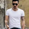 Camiseta de manga corta para hombre, color liso, cuello redondo, combina con todo, corte entallado, media manga, sudadera para hombre, venta al por mayor