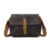 Nova Bolsa Impermeável de Lona Encerada a Óleo, Bolsa para Fotografia ao Ar Livre, Bolsa de Câmera Digital SLR de Lona Encerada a Óleo e Couro, Bolsa de Ombro