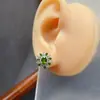 Pendientes de Diópsido Natural para Amazon Transfronterizo Plata S925 Piedra Principal 4*6 Joyería de Lujo Venta Directa de Fábrica