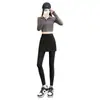 Pantalones de falda base de dos piezas falsos para mujer, se pueden usar por fuera, para otoño e invierno, con forro polar añadido y engrosados, nuevo estilo 2026, pantalones finos de algodón integrados