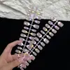 Uñas postizas estilo ojo de gato francés de gel de cinco colores, de alta gama y elegantes, 30 piezas, puntas de uñas prefabricadas, populares en Xiaohongshu