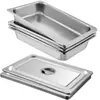 Amazon Transfronterizo Recipiente de Porción de Acero Inoxidable para Food Truck Comida Rápida con Tapa Recipiente Rectangular Cocina Calentamiento de Alimentos