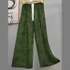 Pantalones de Pijama de Algodón y Seda Estilo Coreano para Mujer, Nuevos de Verano 2025, Pantalones Rectos Sueltos Casuales de Gama Alta que se Pueden Usar Afuera como Pantalones de Casa