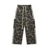 Macacão Camuflado Reto Estilo Retrô Americano Masculino e Feminino Primavera Novo Estilo Neutro Bolso Grande Solto Calça Tendência