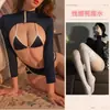 Lencería Sexy Hueca Estilo Tres Puntos Body con Abertura en la Entrepierna Lencería Sexy Sexy mm Revelador de Pecho Conjunto para el Sexo en la Cama