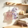 Novas decorações de Natal com boneco de neve roxo transfronteiriças de 26 letras, enfeites acrílicos 2D para casa e carro