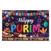 Ca109 Jogo Americano Praça de Purim Decoração de Festa Utensílios de Mesa Máscara Roxa Decoração de Purim Jogo Americano Descartável