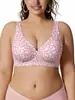 Sujetador cruzado de Amazon sin costuras, cuello en V, talla grande, estampado de leopardo, sin varillas, con efecto push-up y elevación, hecho de tela de seda helada, para mujer