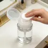 Garrafa Refilável Tipo Pressão para Viagem para Removedor de Esmalte, Garrafa Transparente de Água Removedora de Maquiagem, Frasco Vazio Refilável de Tônico Cosmético