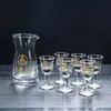 Vaso de cristal para Moutai, vaso de chupito de 10 ml, juego de decantador de licores, juego de siete piezas, diseño Feitian