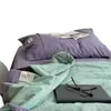 Colcha de verão listrada em algodão lavado 100% algodão tingido em cores para primavera e verão, lavável à máquina, algodão puro, amigável à pele, respirável, colcha para ar condicionado, colcha fina de verão