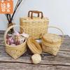Cesta de embalagem de zongzi para o Festival do Barco-Dragão cesta de piquenique ao ar livre com tampa cesta de armazenamento cesta para colheita de frutas e vegetais morango