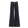 Ropa de Mujer de Seda Naranja # Retro Americano Mezclilla Color Original de Vaca Pantalones Rectos para Mujer Principios de Otoño Versátiles Ligeramente Casual Pantalones de Campana