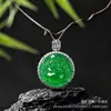 Colgante de amuleto de paz de jade cuarzo hielo amarillo de alta calidad con diamantes y colgante de Guanyin verde imperial, disponible para transmisión en vivo y dropshipping