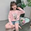 Camiseta de Otoño 2026 para Niñas, Suéter para Niños Pequeños con Conejito de Dibujos Animados, Top Casual Versátil de Cuello Redondo Tendencia