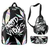 Estojo Lápis Mochila Desenho Direto da Fábrica Grande Capacidade Mochila Casual para Alunos do Ensino Fundamental e Médio Conjunto de Três Peças em Estoque