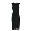 Vestido bodycon de tubo ajustado que revela el busto con amarre para mujer, nuevo estilo de verano 2025, estilo chica picante, color sólido, sin hombros, vestido interior