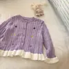 Suéter cárdigan para niña atuendo de otoño 2026 nuevo top para niños chaqueta de punto súper linda para niña pequeña principios de primavera