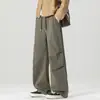 Pantalones de trabajo estilo americano para hombre, de calle, plisados, lavados, de pierna recta, corte holgado, colección primavera/otoño 2026, retro, holgados, de pierna ancha