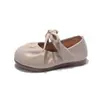 Zapatos Negros de Piel para Niñas 2026 Primavera/Otoño Nuevos Estilo Coreano Zapatos de Princesa con Lazo para Niñas Mocasines de Suela Suave Modernos