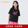 Balabala Roupas Infantis Camiseta Manga Curta Infantil para Meninas 2025 Nova Roupa de Verão para Crianças Maiores Tops Estampados de Secagem Rápida Doce