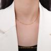 Collar de cadena de acero dorado con forma de O, estilo europeo y americano, sencillo, combinable con todo, chapado en oro de 18 quilates.