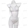 Dr. Cadena de Pecho y Cadena de Cintura de Metal Sheng En para Mujeres, Cadena Corporal de Bikini de Tres Piezas para Fiesta en Discoteca, Estilo Europeo y Americano
