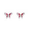 S999 Prata Esmalte Borboleta Orelha Prego Feminino 2024 Novo Osso Da Orelha Prego Nicho Retro Design Chinês C01294