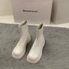 Botas Martin cortas para mujer, otoño e invierno 2024, nuevas botas francesas de piel suave, planas y finas con cremallera trasera.