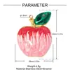 Colgante de Acero Inoxidable con Forma de Corazón Europeo y Americano de Tamaño Grande con Goteo de Aceite, Pescado DIY para Mujer, Pendientes de Manzana Pera, Colgante de Joyería