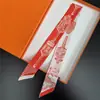 Pañuelo de Seda Sarga Estilo Francés para Mujer, Largo y Estrecho, Diadema Moda Coreana Estilo Ins, Decoración para Bolso, Pañuelo Diagonal, Transfronterizo