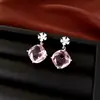 Conjunto de collar y pendientes con colgante de flor de circonita con forma de diamante para mujer, exquisito, moderno, versátil, elegante, con sentido del diseño, joyería de lujo ligero