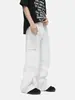 Ropa Mtl para Hombre Ropa Americana High Street Plisado Empalme Cremallera Cordón Algodón Puro Ropa de Trabajo Pantalones Casuales Versátil