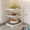 Prateleira de preparação de cozinha, Armazenamento de louça multifuncional de grande capacidade para bancada, Organizador de alimentos montado na parede, Limpador de micro-ondas