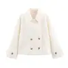 Atacado de Fabricantes de Roupas Femininas Transfronteiriças Novo Estilo Europeu e Americano 2025 Casaco de Lã Loop Veludo Lapela Manga Longa Dupla Face
