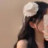 Grampo de Cabelo Pequeno com Renda para Mulheres, Doce Acessório de Cabelo com Laço de Pérola, Sessão de Fotos de Aniversário, Presilha Lateral Estilo Princesa