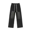 Jeans para Hombre de Moda High Street Personalizados Corte Desestructurado Holgado Adelgazantes Europeos Simples Retro Casuales Pantalones Azul Negro