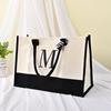 Bolsa Tote de Lino Confeccionada Lista para el Mercado Transfronterizo con Logotipo Personalizado, Bolsa de Compras de Gran Capacidad con Letras Impresas, Personalización Personalizada