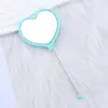 Espejo de Mano con Forma de Corazón para Maquillaje, Espejo de Tocador Portátil de una Cara con Cuentas Creativas DIY, Espejo de Maquillaje de Plástico con Forma de Corazón en Stock