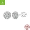 Brinco de prata original moda hemisférico diamante Mosan brincos femininos personalidade charme 925 prata esterlina brincos brilhantes