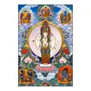 Deus da Riqueza Amarelo Pequeno Thangka Porta-Retrato Ornamento Bodhisattva Manjushri Tara Verde Entrada Sala de Estar Pintura Decorativa Pintura Suspensa Estátua de Buda Adoração