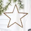 Diseño Propio Swanlace Lentejuela Grande Champagne Copo de Nieve Bastón Estrella de Cinco Puntas Árbol de Navidad Estrella Colgante Colgante