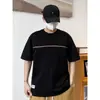 Camiseta de Manga Corta para Hombre, Estilo Americano, Peso Pesado, Cuello Redondo, Diseño de Retazos, Versátil, Verano 2026, Marca de Moda, Corte Holgado, Tallas Grandes