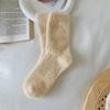 Calcetines de terciopelo visón de color sólido para mujer, calcetines de media caña, calcetines gruesos y cálidos con forro polar para otoño e invierno, calcetines para dormir, calcetines para el suelo, calcetines de nieve