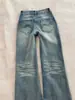 Jeans pitillo azul claro con microcampana de bigotes de gato para mujer, nuevo estilo otoño 2026, versátiles, adelgazantes, con diseño cuidado, de campana